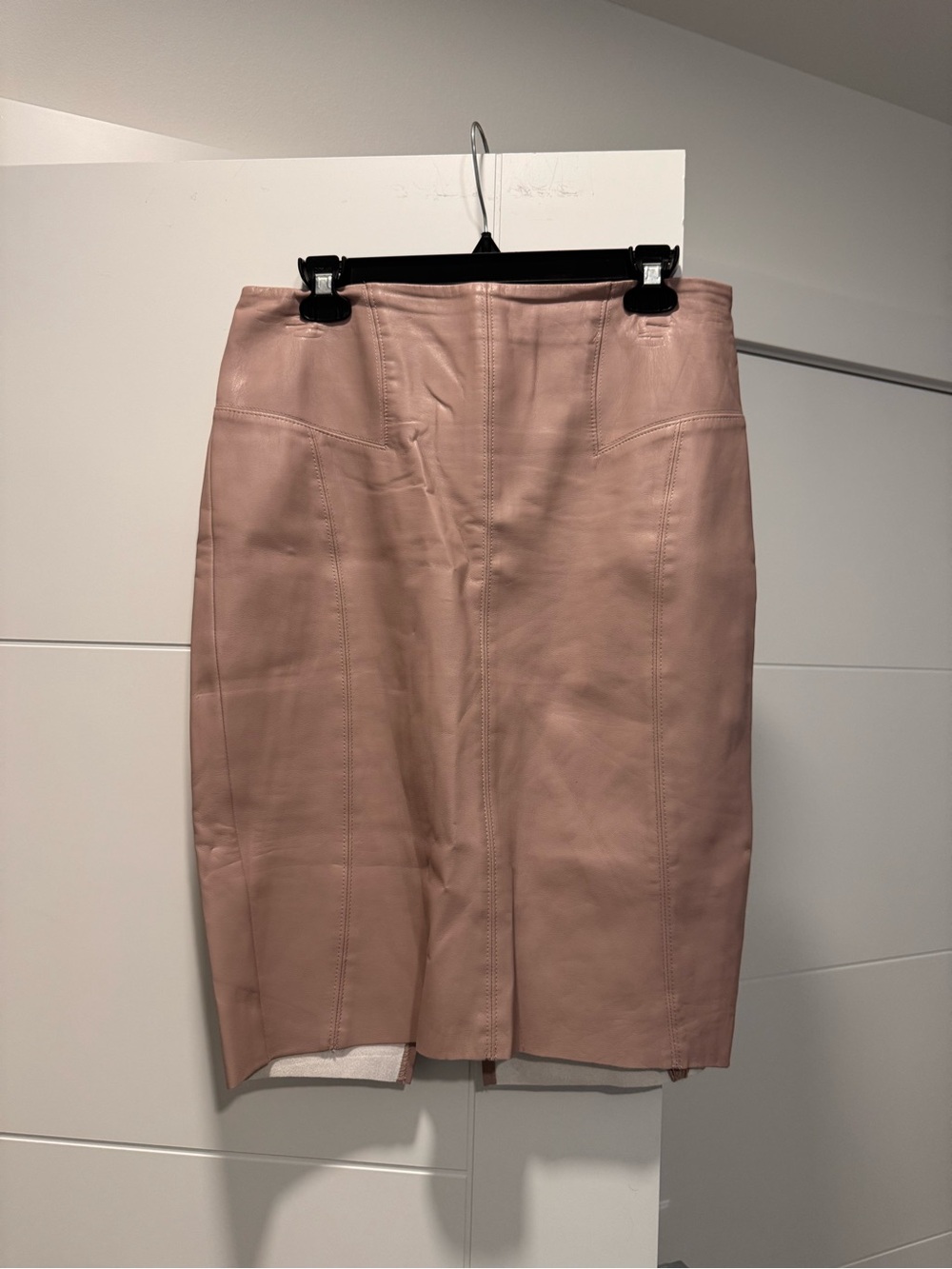 Express Blush Pink Leather Pencil Skirt